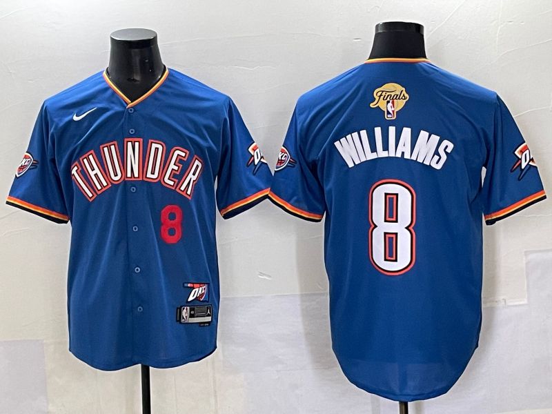 Men 2025 Oklahoma City Thunder #8 Williams Blue Nike Joint Name NBA Jersey style 3->->NBA Jersey